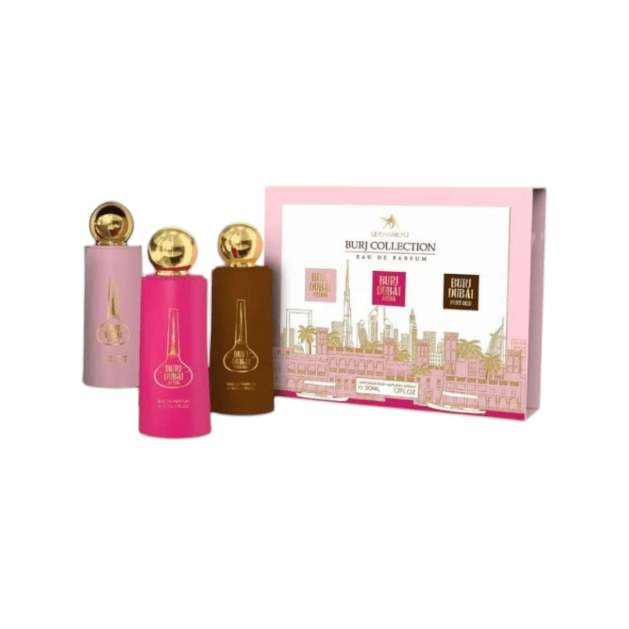 Le Chameau "BURJ DUBAI MELINA, BURJ DUBAI ARIANA, BURJ DUBAI PURE OUD" SET (unisex parfume))